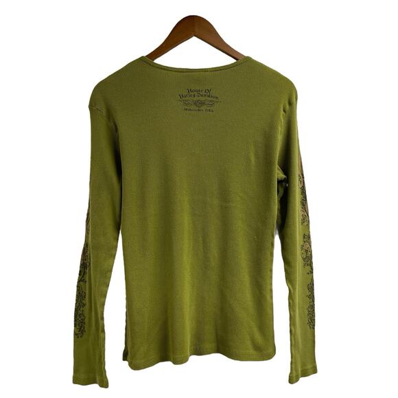 Harley Davidson Motorcycles Top Green WI Keyhole Fitted XL - Picture 6 of 7